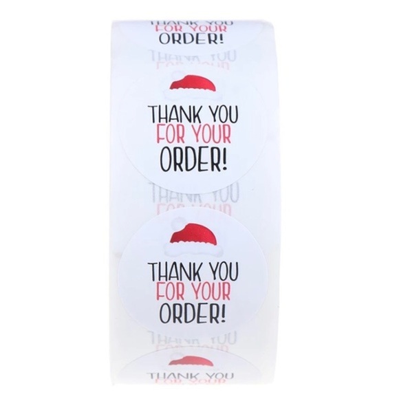 NEW Santa Hat Thank You Stickers Merry Christmas Holiday Posh Packages Packaging - Picture 3 of 8